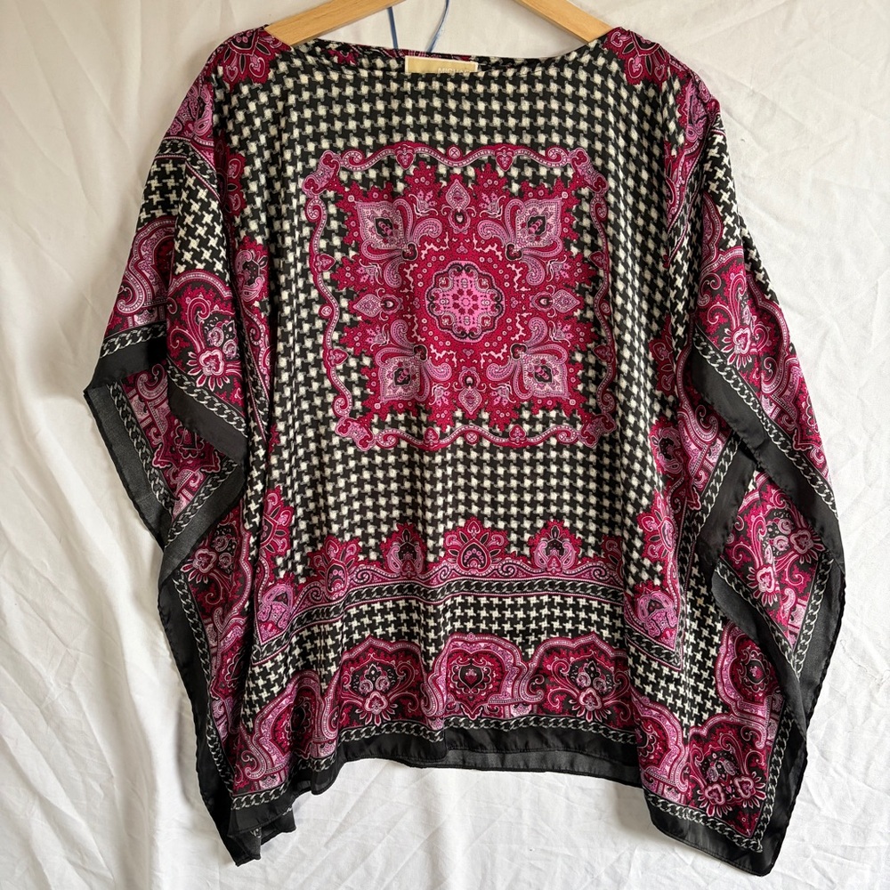 Michael Kors Houndstooth and Floral Bandana Block Swim Coverup Michael Kors